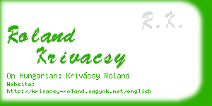 roland krivacsy business card
